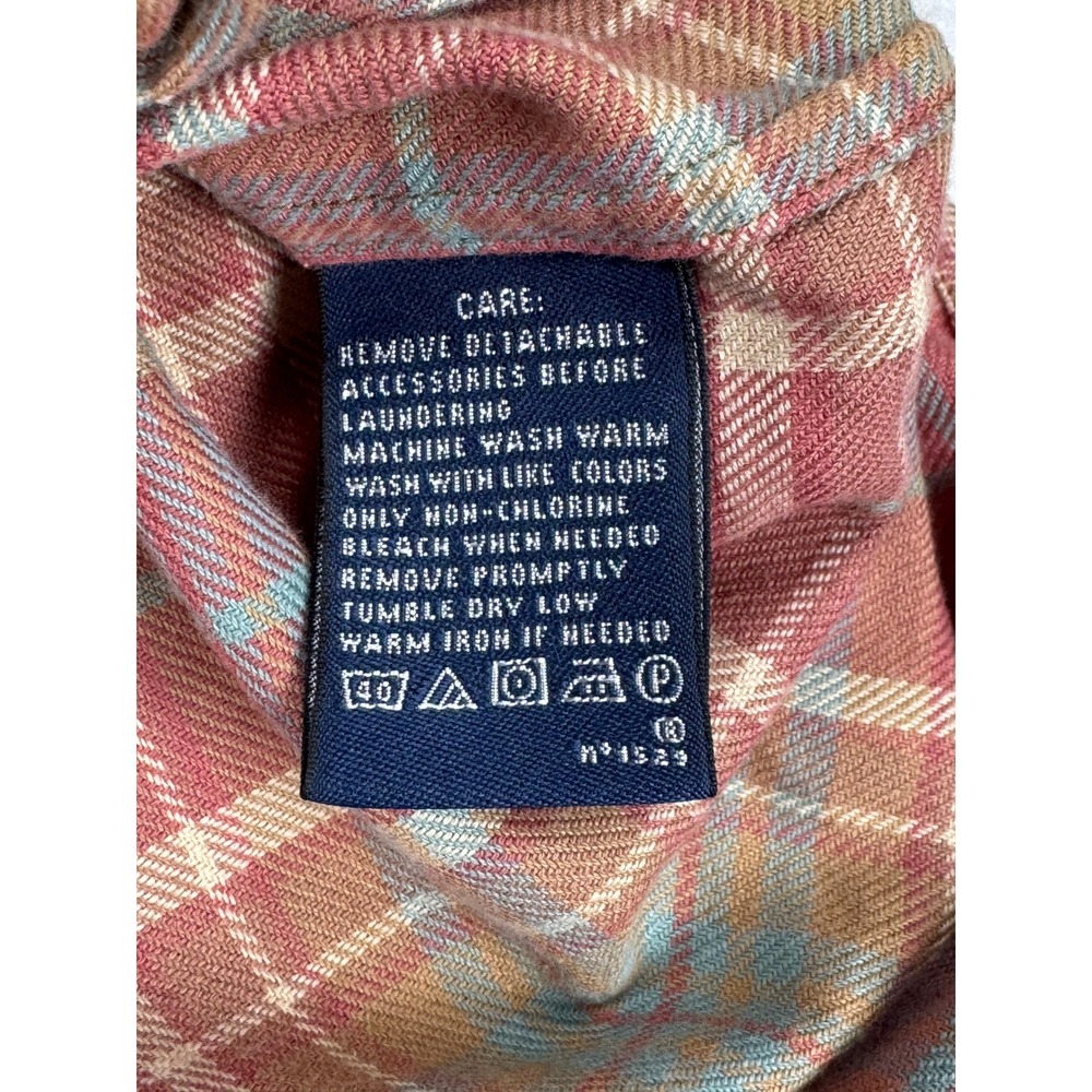 Ralph Lauren Sport Womens 14 Red Plaid Cotton Flannel Button Down Classic Fit - Picture 4 of 8